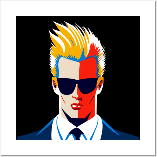 AI Max Headroom meets Johnny Bravo Posters and Art